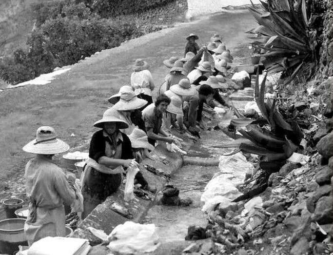 Grupo de lavanderas en una acequia/Multimedia.